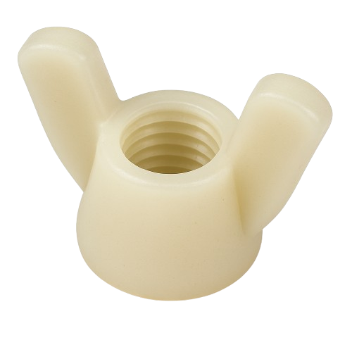 Wing Nut Off-White Nylon 10-24 Grade 2