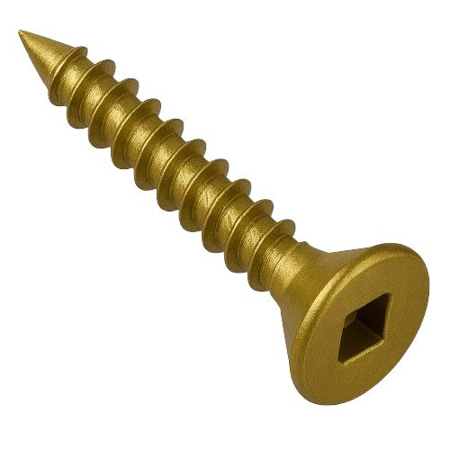 Flat Head Concrete Screw Yellow Zinc 10 * 1-1/4" [Square Drive]