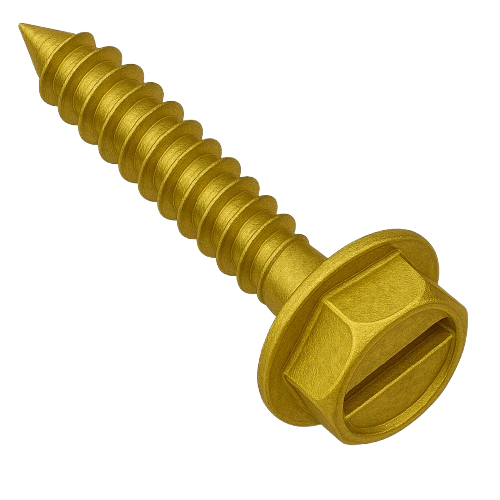 Hexagonal Head Concrete Screw Yellow Zinc Plated #10 * 1-3/4" [Socket & Slotted Drive]