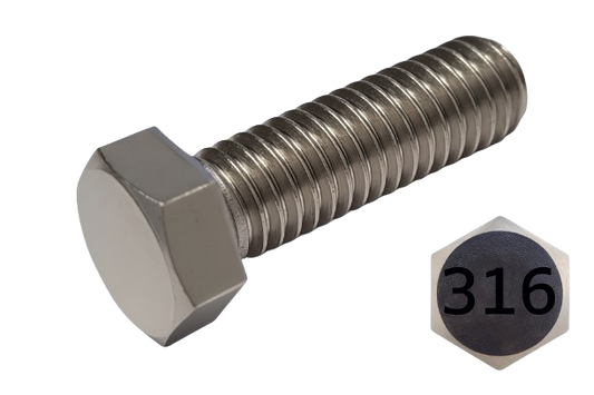 Imperial Hexagonal Bolt Full Thread 316 Stainless Steel  5/16-18 * 3/4"