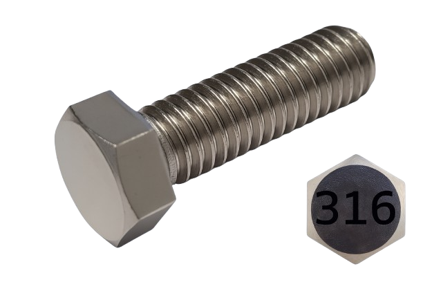 Imperial Hexagonal Bolt Full Thread 316 Stainless Steel  5/16-18 * 1-1/8"