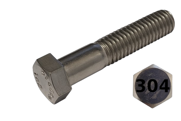 Imperial Hexagonal Bolt Partial Thread 304 Stainless Steel 7/8-9 * 13"