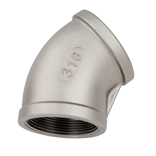 Low Pressure Threaded Elbow Pipe Fitting 316 Stainless Steel 2-1/2-8 * 45° [NPT]