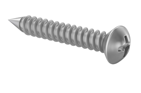 Oval Head Metal Screw Full Thread Zinc #10 * 1" [Square Drive]