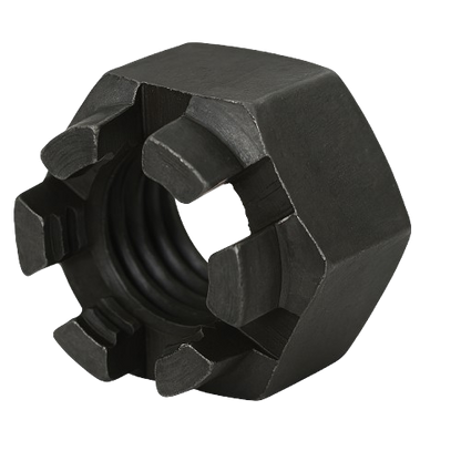 Castel Nut Fine Thread black Steel 1/4-28 Grade 2