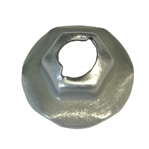 Thread Cutting Flanged Hexagonal Nut Zinc Plated 5/32 ID. * 3/8 HEX. * 9/16 OD.