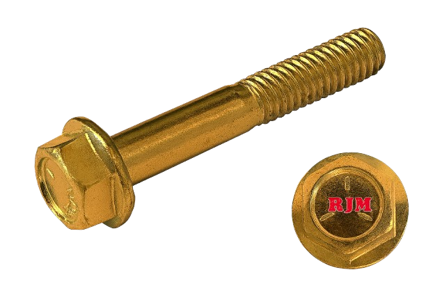 Imperial Flanged Hexagonal Bolt Partial Thread Yellow Zinc Plated 5/16-18 * 2" Grade 5