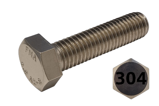 Imperial Hexagonal Bolt Full Thread 304 Stainless Steel  9/16-12 * 2"