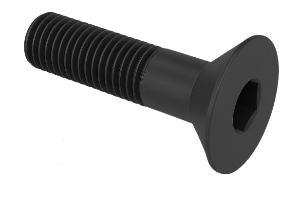 Flat Head Cap Screw Black Steel 8-32 * 2-1/4" Grade 8 [Cup Point] [Allen Drive]