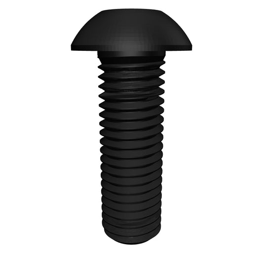 Button Head Cap Screw Full Thread Black-Oxide Alloy Steel 6-32 * 1/4" Grade 8 [Cup Point] [Allen Drive]