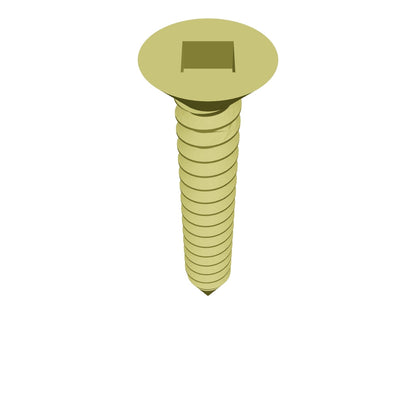 Vis À Béton À Tête Plate En Zinc Jaune 1/4 * 4" [Entraînement carré]