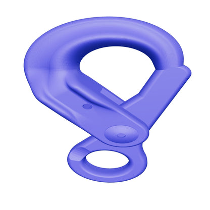 Wide Mount Hook With Eye bleu Painted Alloy Steel 3/8 Grade 100