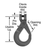 Clevis Hook Blue Painted Alloy Steel 5/8 Grade 100