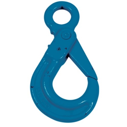 Eye Hook With Locking Latch Blue Painted Alloy Steel 1/4 Grade 100
