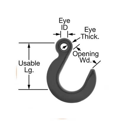 Crochet Ouvert De Fonderie Avec Oeil En Acier Allié Peint en jaune 5/8 grade 80