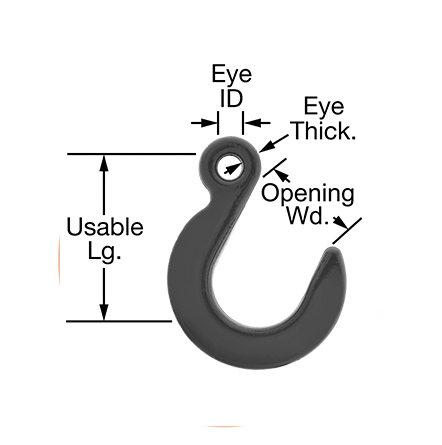 Crochet Ouvert De Fonderie Avec Oeil En Acier Allié Peint en bleu 5/8 grade 100