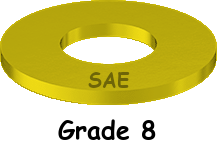 Flat Washer SAE Yellow Zinc 3/4 * 1-7/16 OD Grade 8
