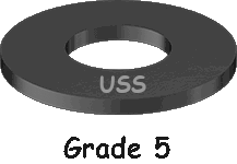 Flat Washer USS Black Steel 1 * 2-1/2 OD Grade 5
