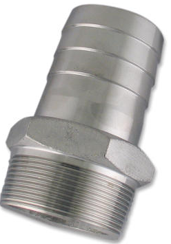 Barbed Hose Adapter for Air and Water Stainless Steel 1-1/2-11-1/2 * 1-1/2