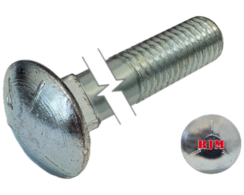 Imperial Carriage Bolt Dome Head Partial Thread Zinc Plated 5/8-11 * 7" Grade 5 data-zoom=