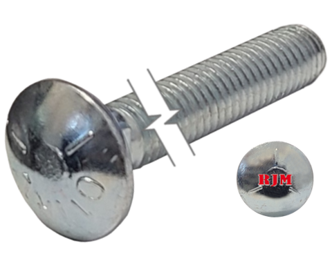 Imperial Carriage Bolt Dome Head Full Thread Zinc Plated 7/16-14 * 2-1/2" Grade 5 data-zoom=