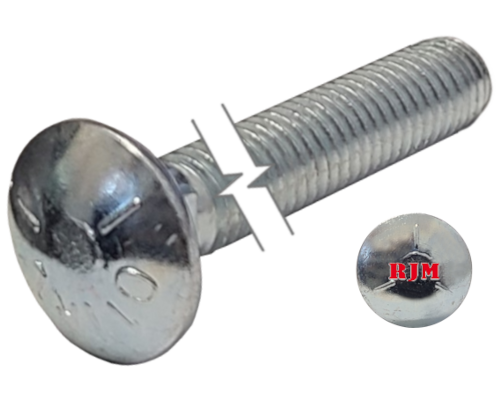 Imperial Carriage Bolt Dome Head Full Thread Zinc Plated 1/2-13 * 5