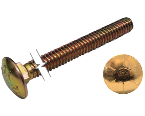 Imperial Carriage Bolt Dome Head Full Thread Yellow Zinc Plated 3/8-16 * 2" Grade 8 data-zoom=