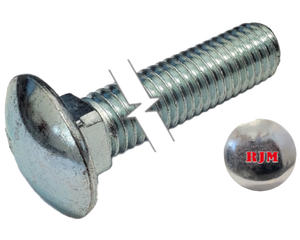 Imperial Carriage Bolt Dome Head Full Thread Zinc Plated 3/8-16 * 4" Grade 2