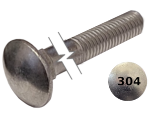 Imperial Carriage Bolt Partial Thread 304 Stainless Steel  3/4-10 * 12"