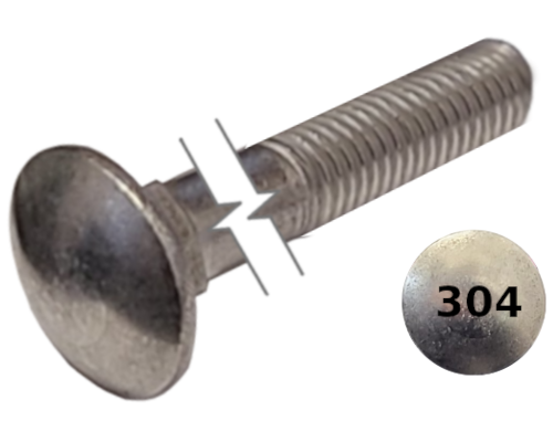 Imperial Carriage Bolt Partial Thread 304 Stainless Steel  3/4-10 * 12