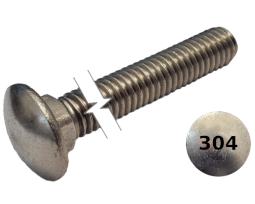 Imperial Carriage Bolt Full Thread 304 Stainless Steel  1/2-13 * 4