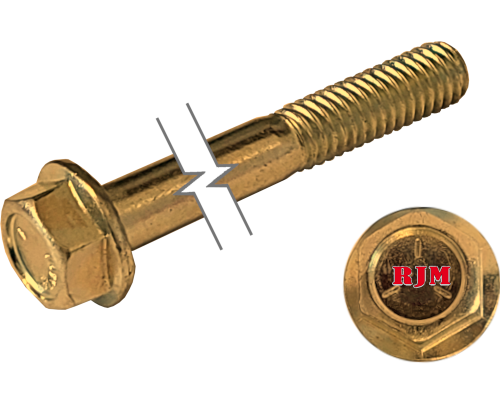 Imperial Flanged Hexagonal Bolt Partial Thread Yellow Zinc Plated 1/4-20 * 2