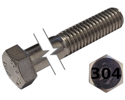 Imperial Hexagonal Bolt Fine And Partial Thread 304 Stainless Steel 1/2-20 * 5-1/2" data-zoom=