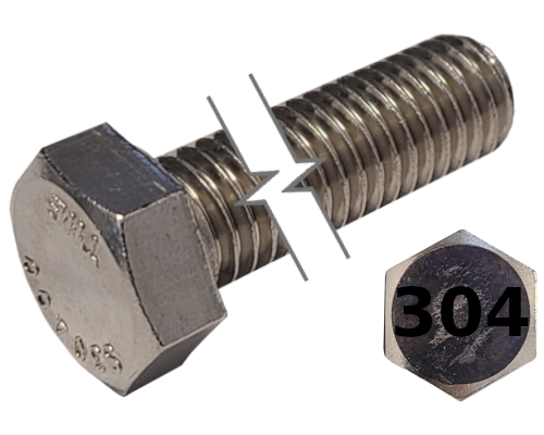 Imperial Hexagonal Bolt Full Thread 304 Stainless Steel  1/2-13 * 2-1/4