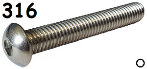 Button Head Cap Screw Full thread 316 Stainless Steel 1/2-13 * 2-1/2" [Cup Point] [Allen Drive]