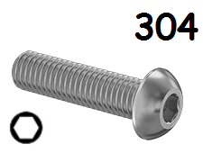 Button Head Cap Screw Full thread Stainless Steel 3/8-16 * 1