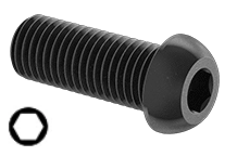 Button Head Cap Screw Full Thread Black-Oxide Alloy Steel 6-32 * 3/16" Grade 8 [Cup Point] [Allen Drive]
