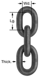 Straight Link Chain Black Steel 1/2 Grade 80