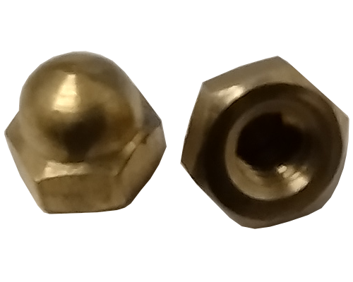 Imperial Acorn/Cap Hexagonal Nut Brass 3/8-16
