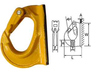 Welding Hook Yellow Painted Alloy Steel 5/16" [WLL : 4400 Lbs]