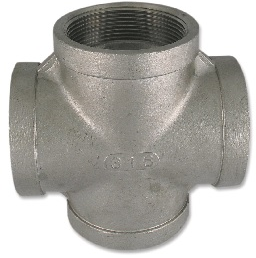 Low Pressure Threaded Cross Connector 316 Stainless Steel 3-8 [Female NPT]