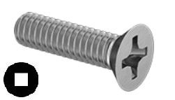 Flat Head Machine Screw Full Thread Zinc 10-24 * 3-1/2" [Square Drive]