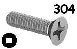 Flat Head Machine Screw Full Thread Stainless Steel 6-32 * 1/2" [Square Drive]