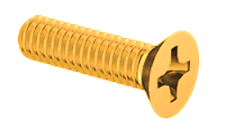 Flat Head Machine Screw Full Thread Brass 6-32 * 3/4" [Philips Drive]
