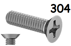 Undercut Flat Head Machine Screw Full Thread Stainless Steel 4-40 * 3/16" [Philips Drive]