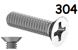 Undercut Flat Head Machine Screw Full Thread Stainless Steel 8-32 * 3/8
