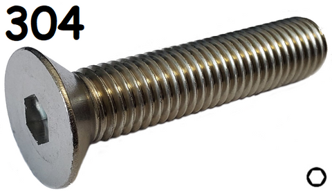 Flat Head Cap Screw Full Thread Stainless Steel 10-24 * 3" [Cup Point] [Allen Drive] data-zoom=