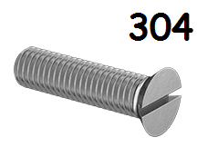 Flat Head Machine Screw Full Thread Stainless Steel 3/8-16 * 3/4" [Slotted Drive] data-zoom=