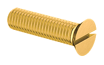 Flat Head Machine Screw Full Thread Brass 6-32 * 1/2" [Slotted Drive]