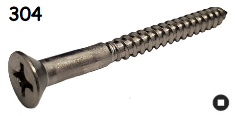 Flat Head Wood Screw Stainless Steel #10 * 3-1/2" [Square Drive] data-zoom=